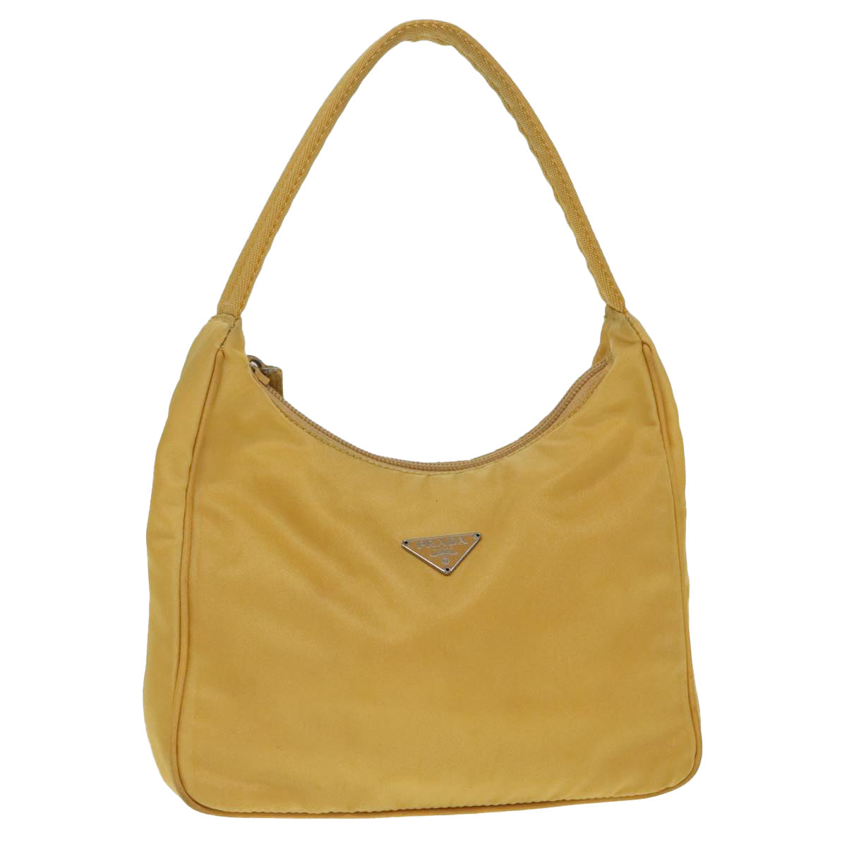 PRADA Mini Hand Bag Nylon Yellow Silver ar12534