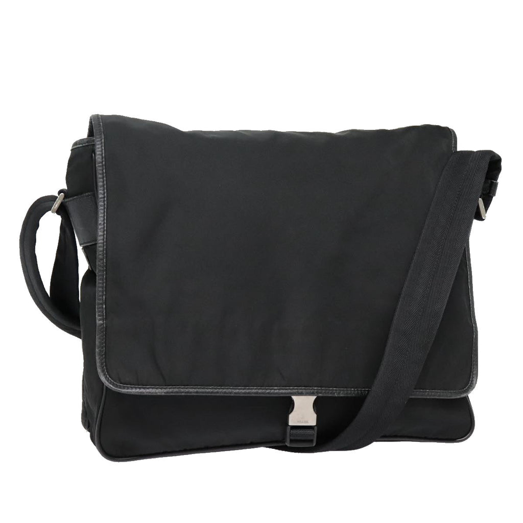 PRADA Shoulder Bag Nylon Black Silver ar12545