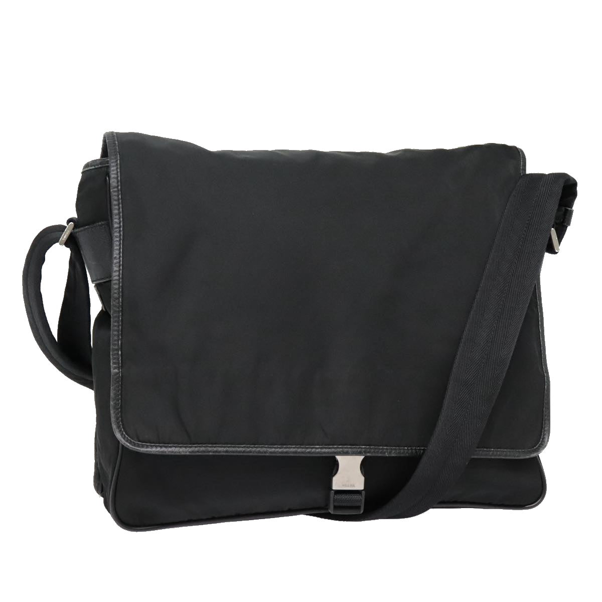 PRADA Shoulder Bag Nylon Black Silver ar12545