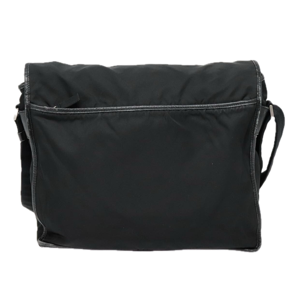 PRADA Shoulder Bag Nylon Black Silver ar12545