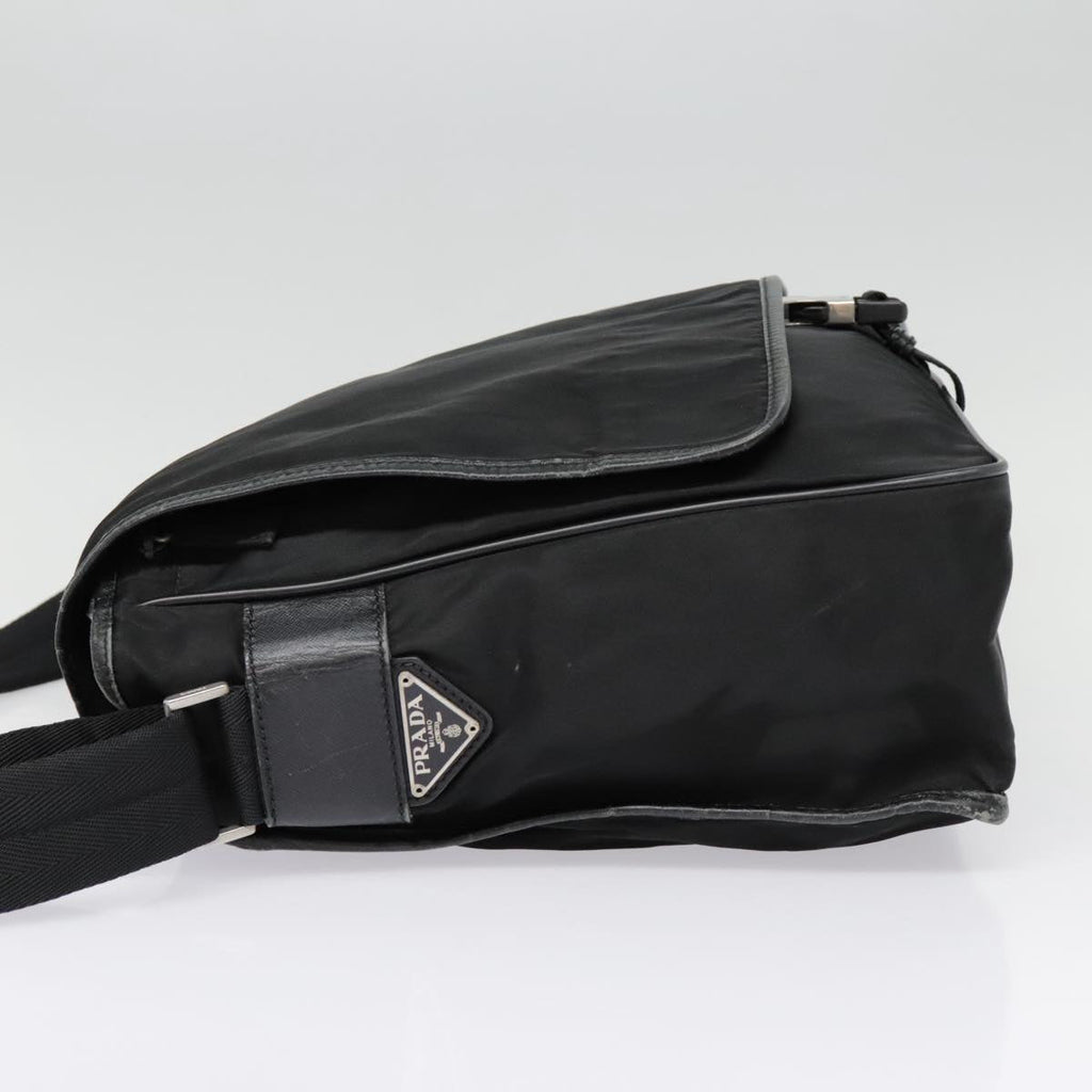 PRADA Shoulder Bag Nylon Black Silver ar12545