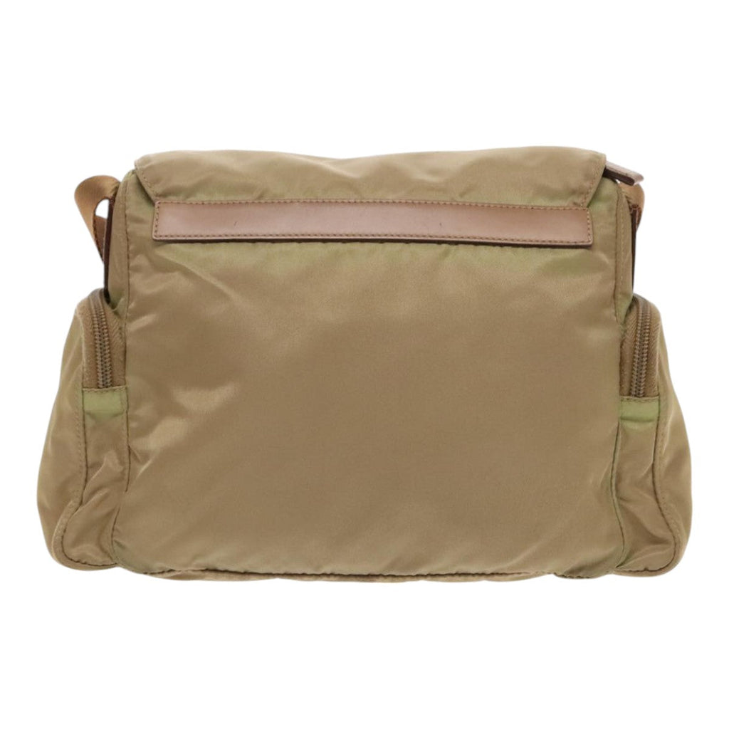 PRADA Shoulder Bag Nylon Khaki Silver ar12691