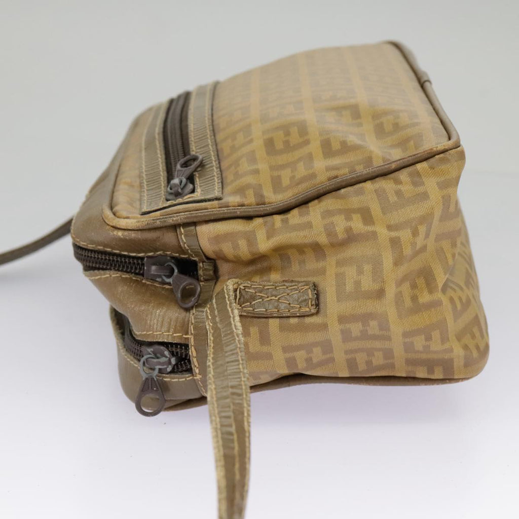 FENDI Zucchino Canvas Shoulder Bag Vintage Beige ar12721