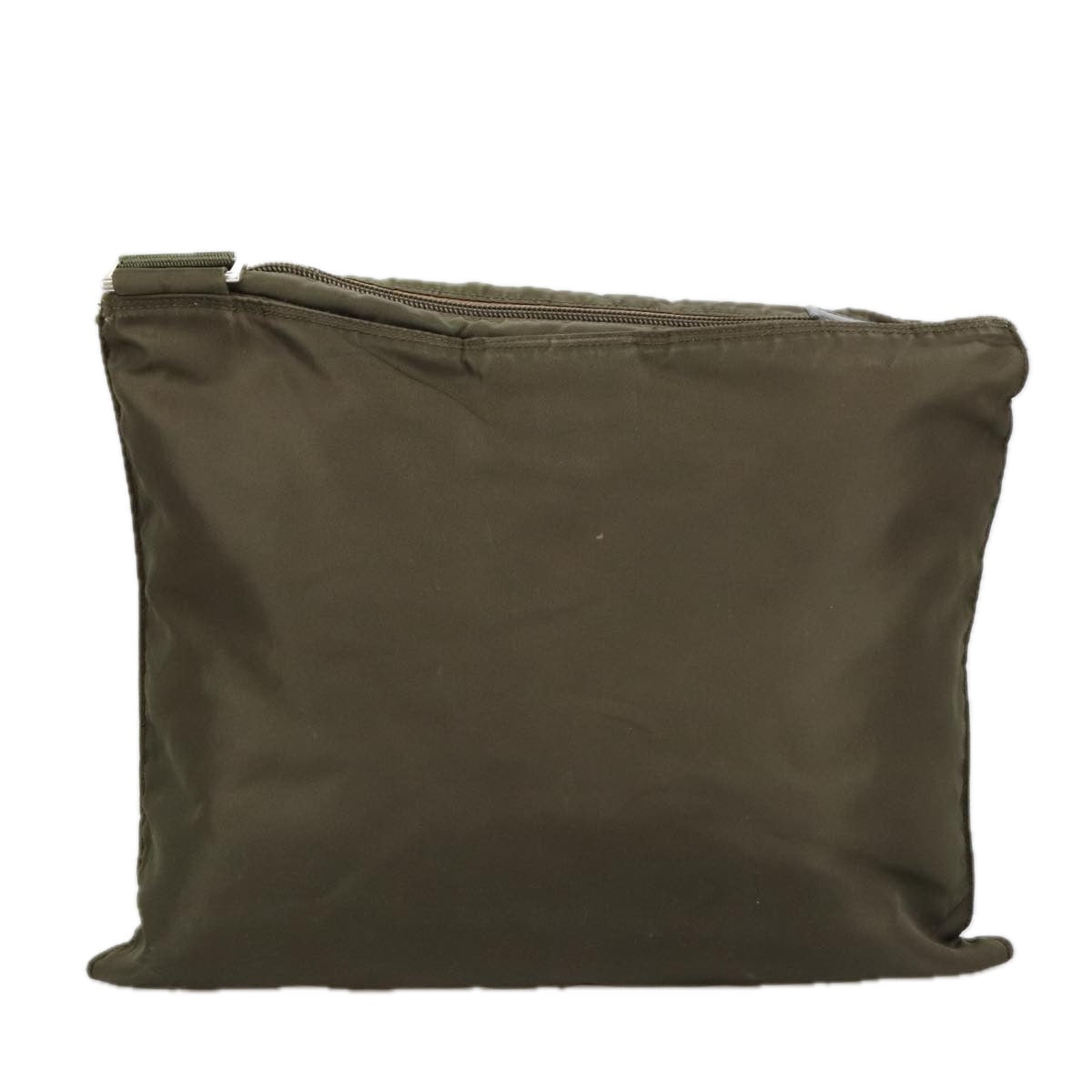 PRADA Shoulder Bag Nylon Khaki Silver ar12956