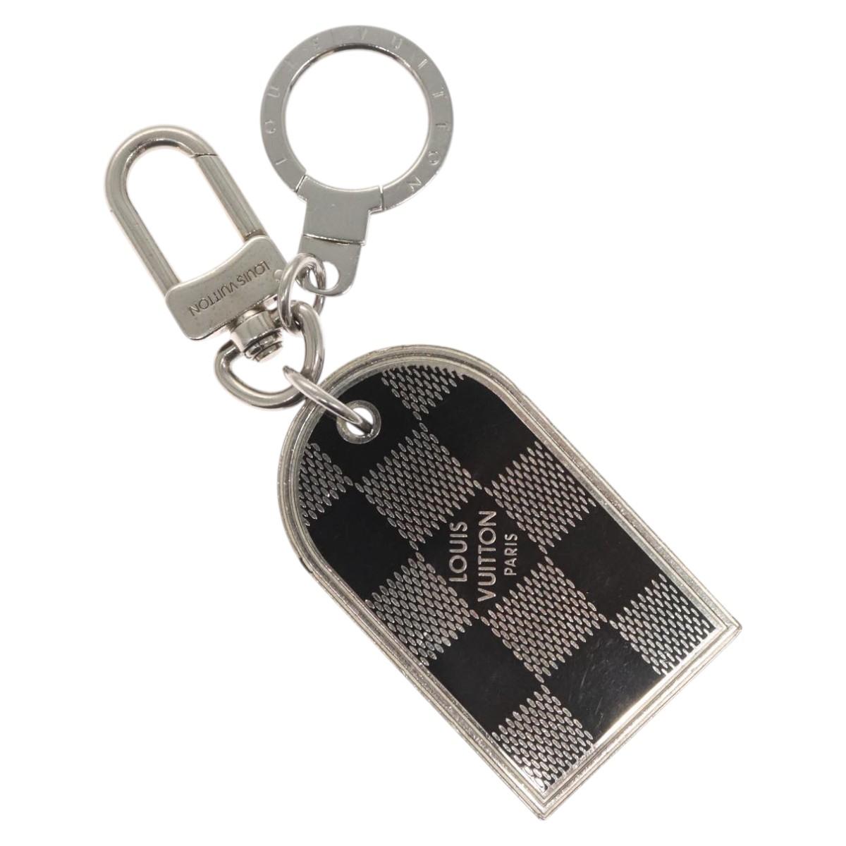LOUIS VUITTON Damier Porte Cles Porto Address Key Ring metal M65770 ar13637