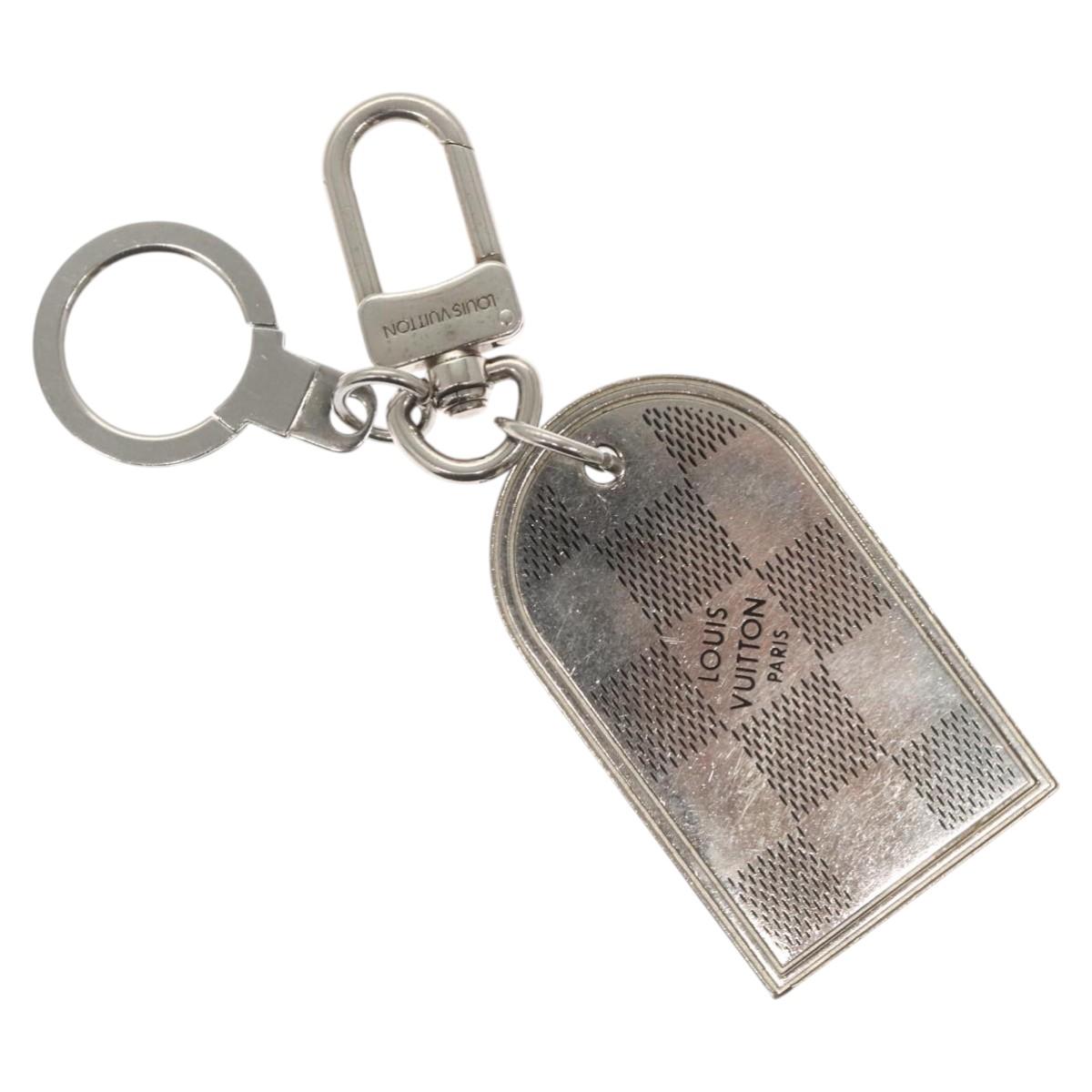 LOUIS VUITTON Damier Porte Cles Porto Address Key Ring metal M65770 ar13637