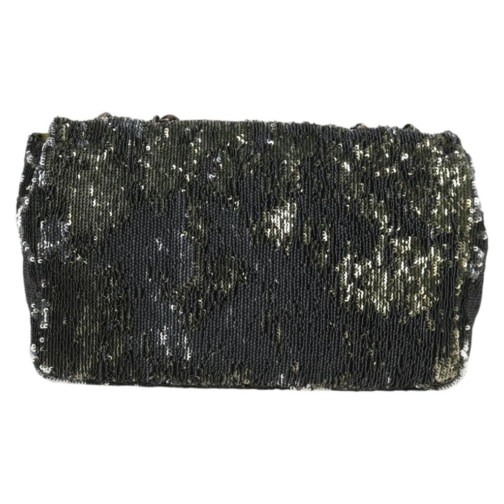 CHANEL 2017 Cruise Coco Cuba Chain Shoulder Bag Sequin Green CC ar13715M