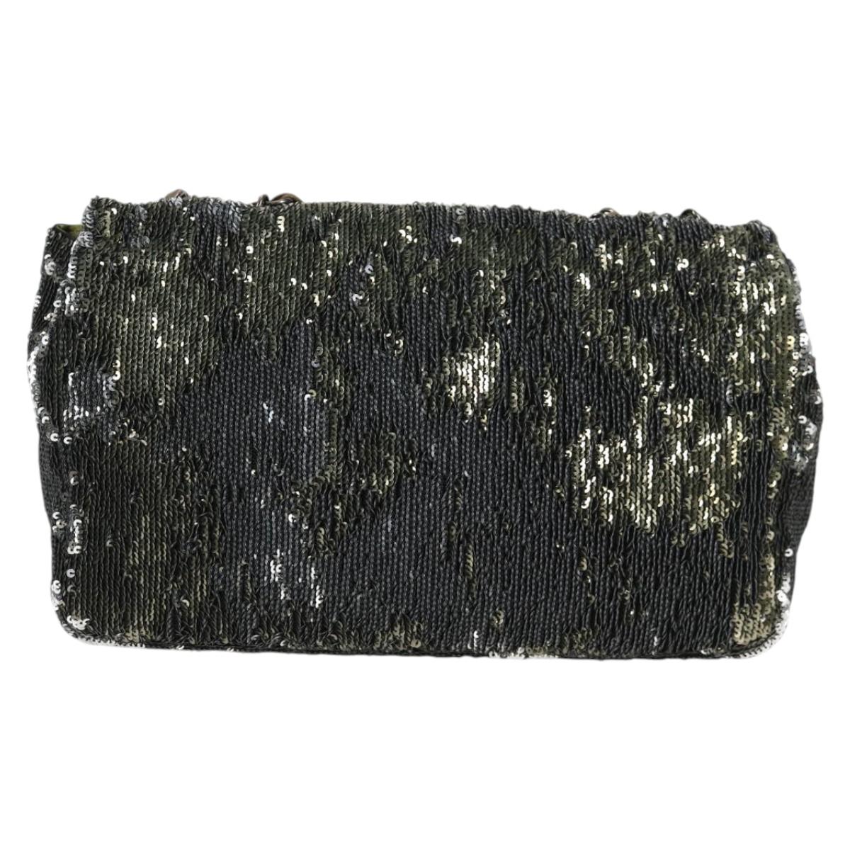 CHANEL 2017 Cruise Coco Cuba Chain Shoulder Bag Sequin Green CC ar13715M