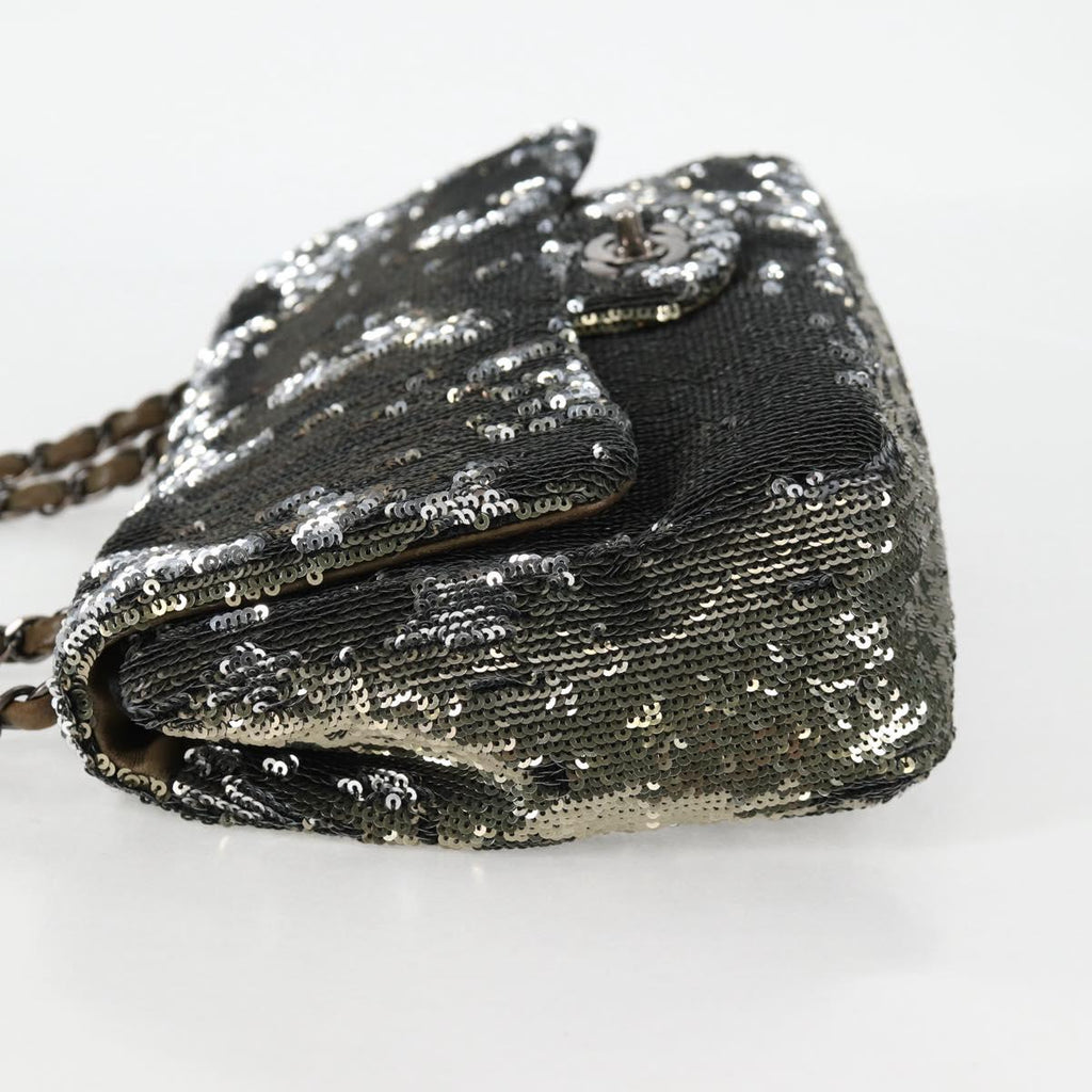 CHANEL 2017 Cruise Coco Cuba Chain Shoulder Bag Sequin Green CC ar13715M