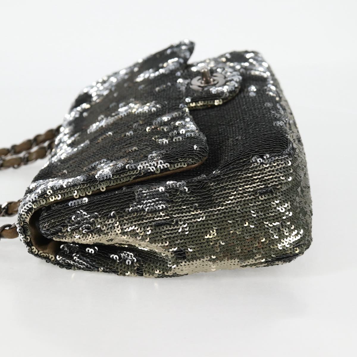 CHANEL 2017 Cruise Coco Cuba Chain Shoulder Bag Sequin Green CC ar13715M