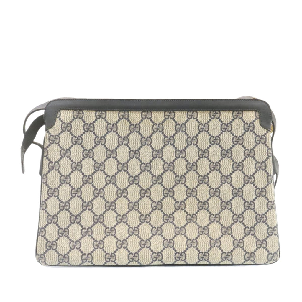 GUCCI Sherry Line GG Canvas Shoulder Bag PVC Leather Red Navy ar4424