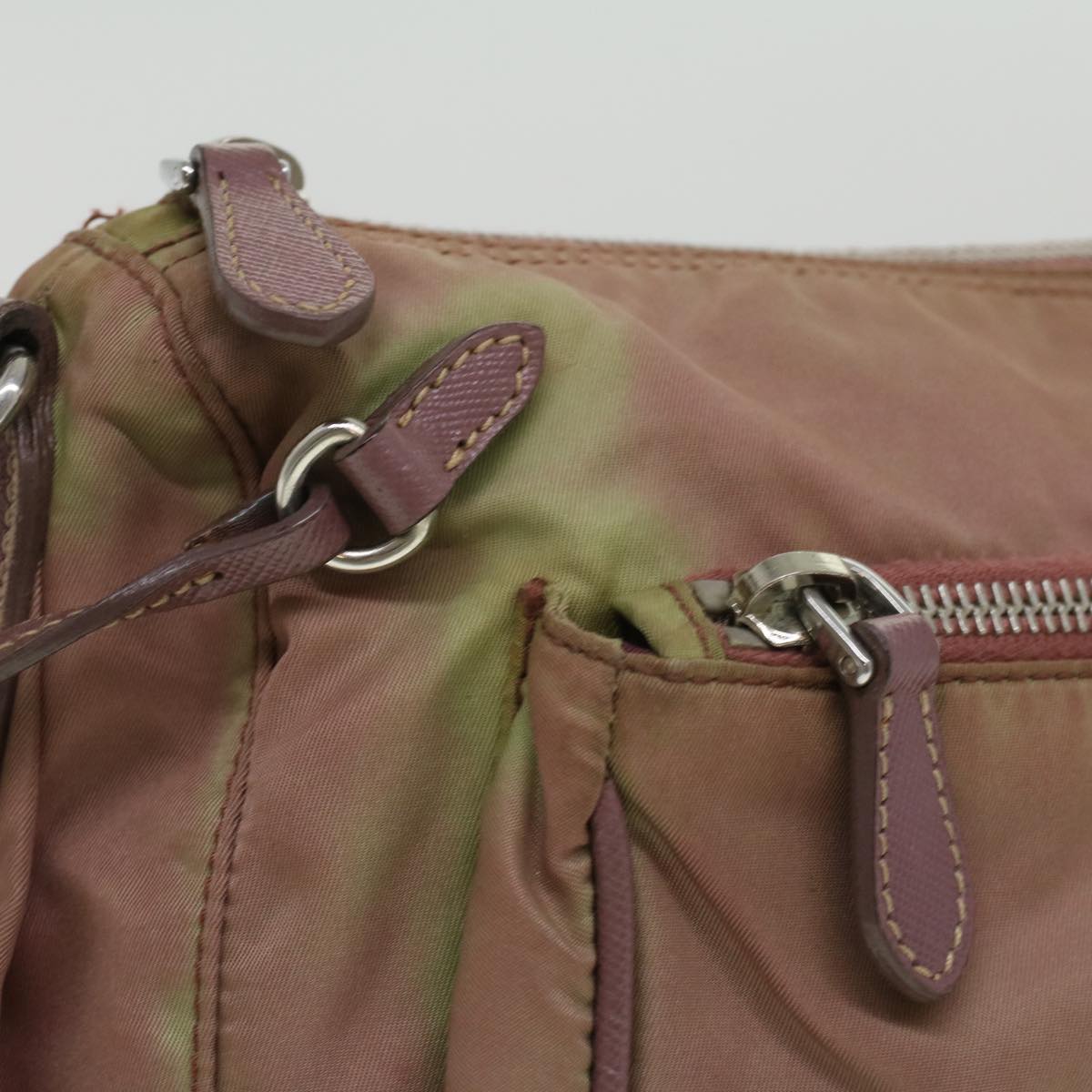 PRADA Shoulder Bag Nylon Wine Red ar8327