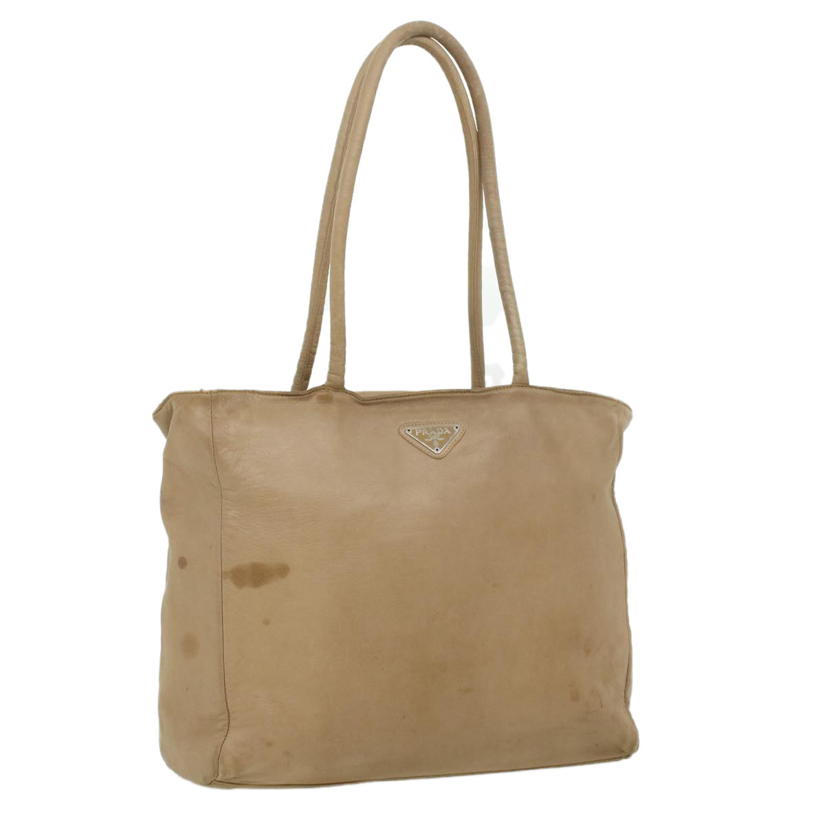 PRADA Tote Bag Lamb Skin Beige ar8449