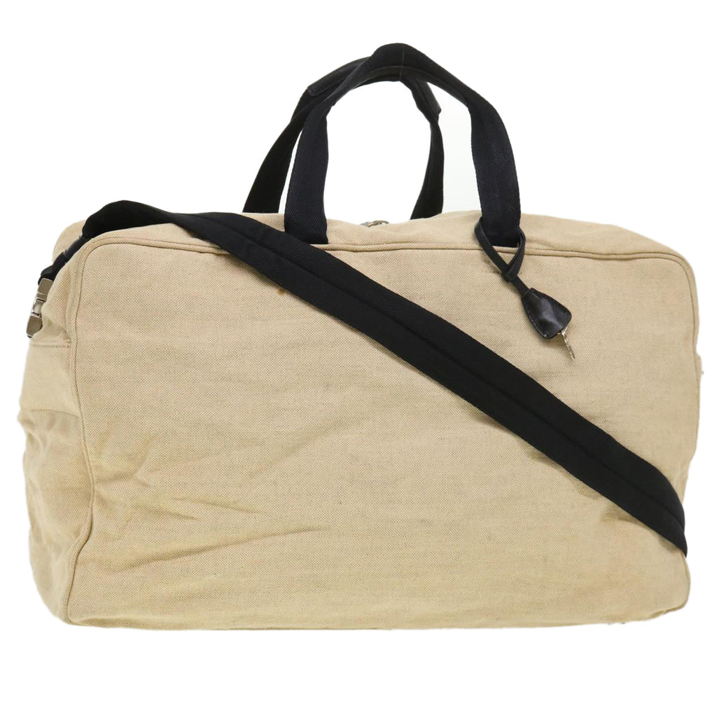 PRADA Boston Bag Canvas 2way Beige ar9161