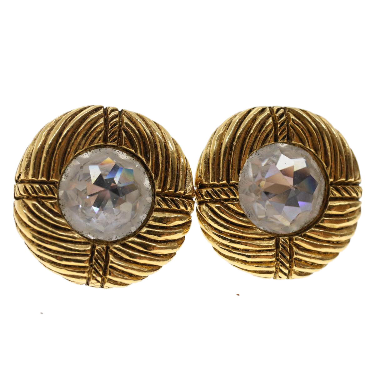 CHANEL Earring Gold Tone CC ar9887B