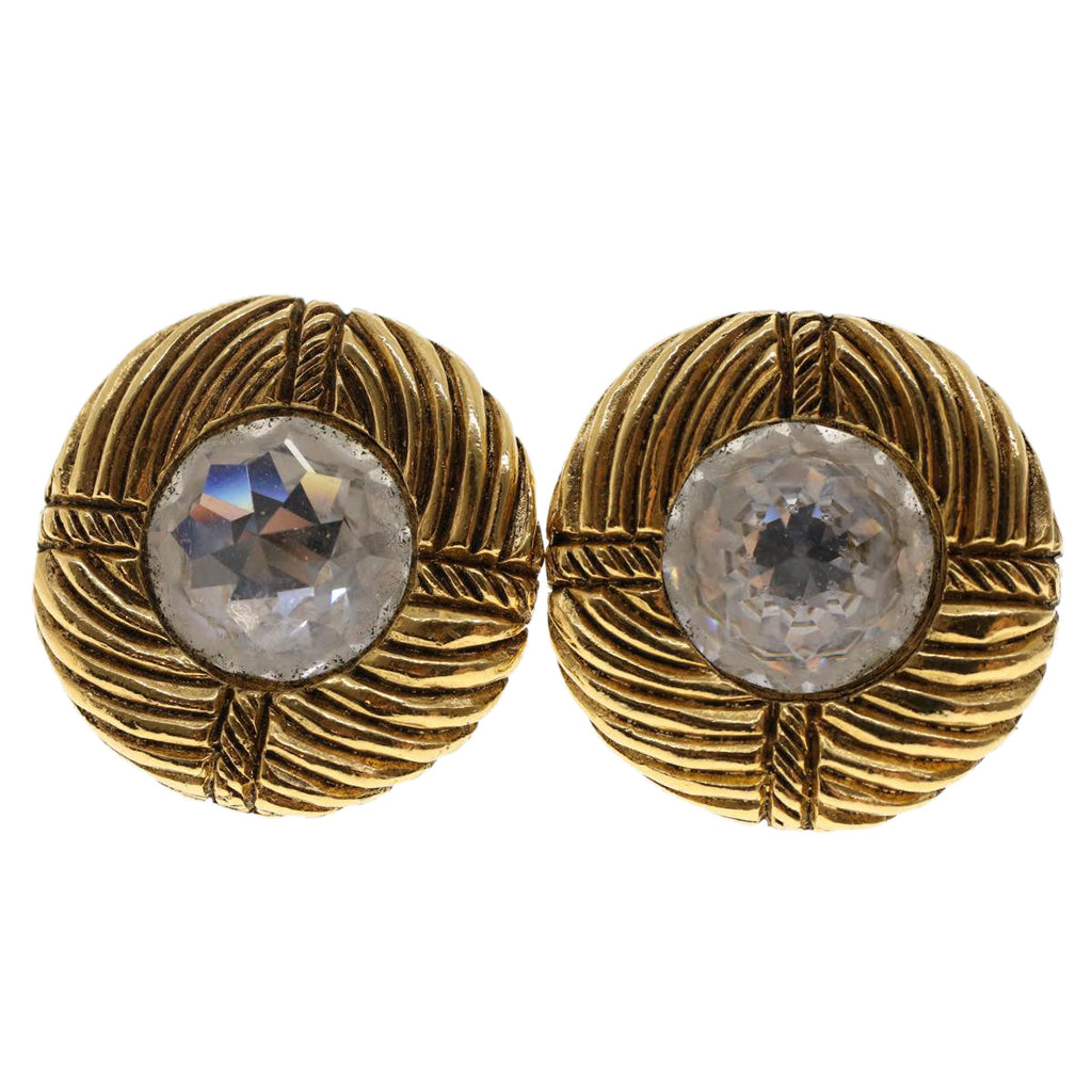 CHANEL Earring Gold Tone CC ar9887B