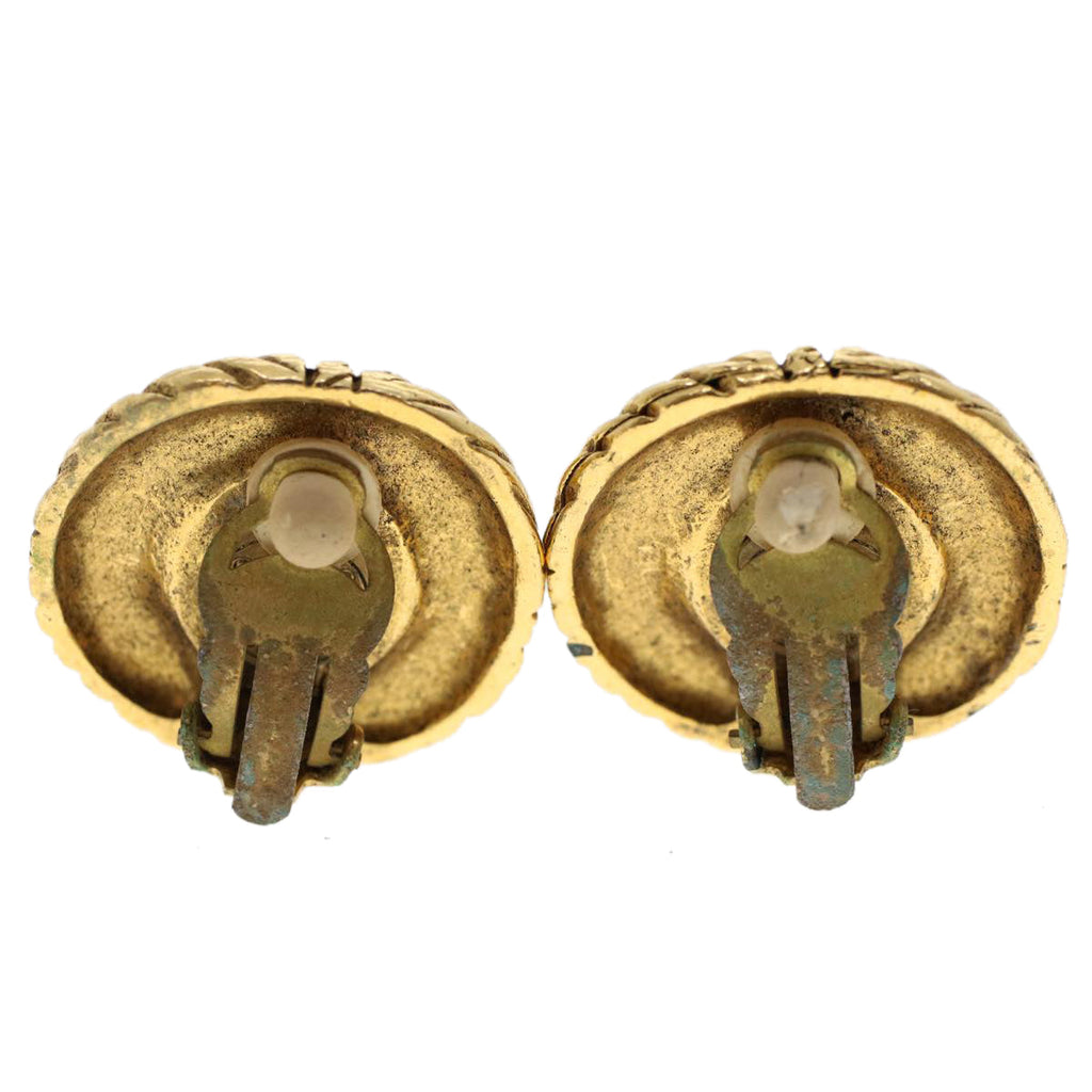 CHANEL Earring Gold Tone CC ar9887B