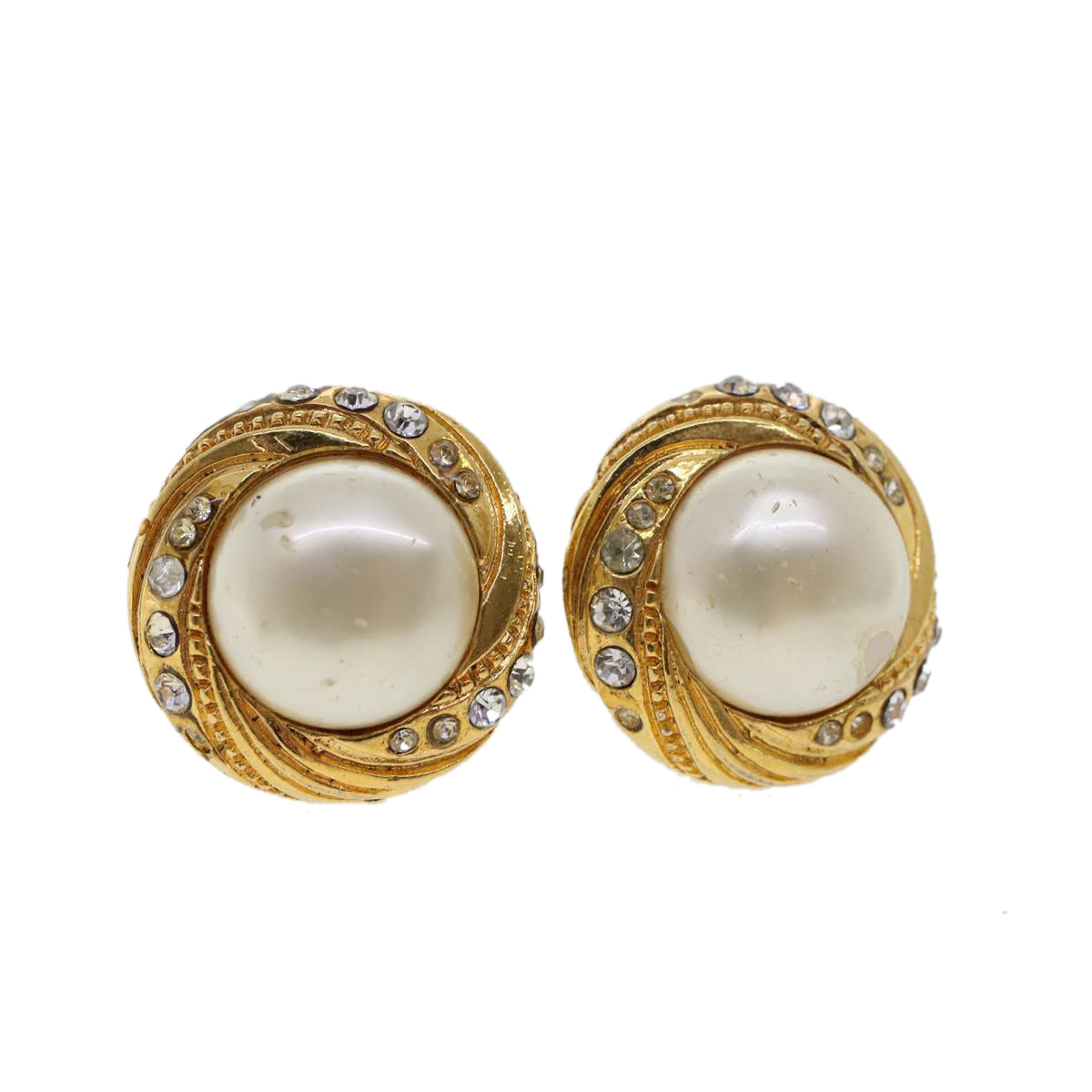 CHANEL Earring Gold Tone CC ar9890B