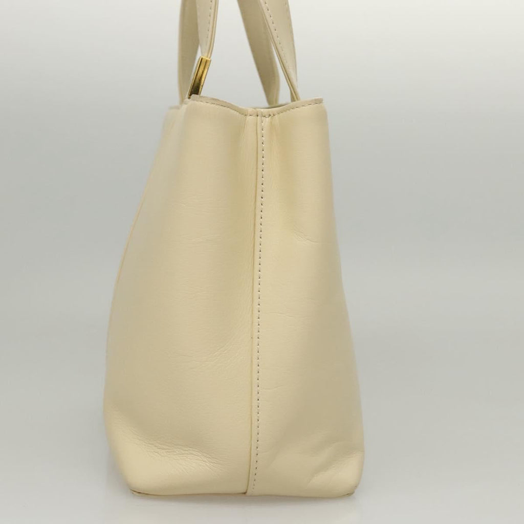 BURBERRY Hand Bag Leather Beige Gold BA1065