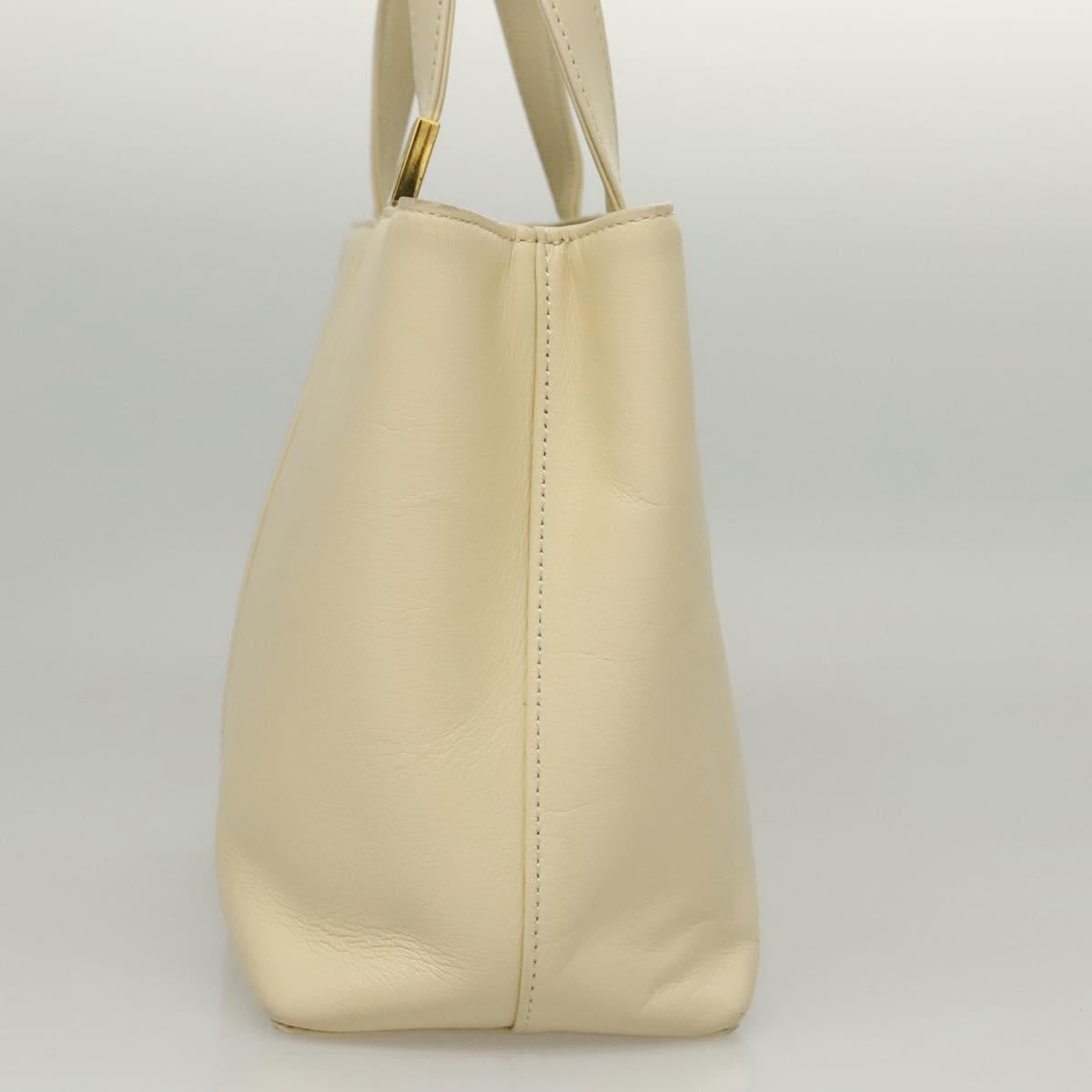 BURBERRY Hand Bag Leather Beige Gold BA1065