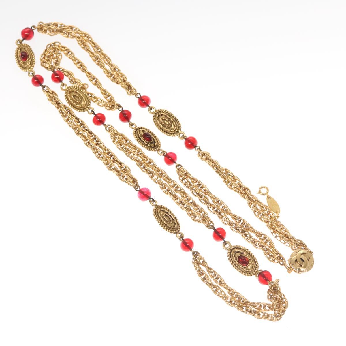 CHANEL COCO Mark Chain Necklace metal Gold CC BA1373AM