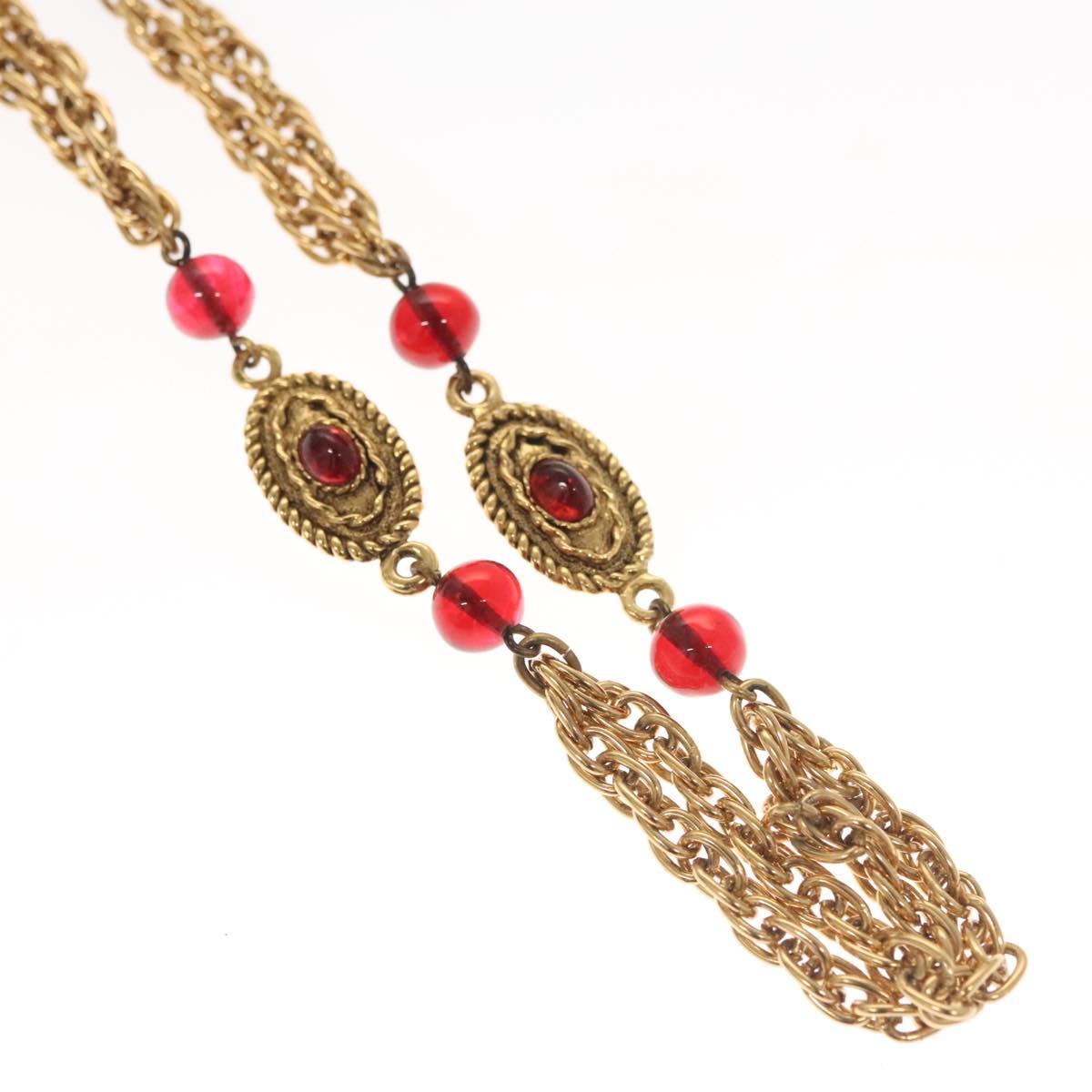 CHANEL COCO Mark Chain Necklace metal Gold CC BA1373AM