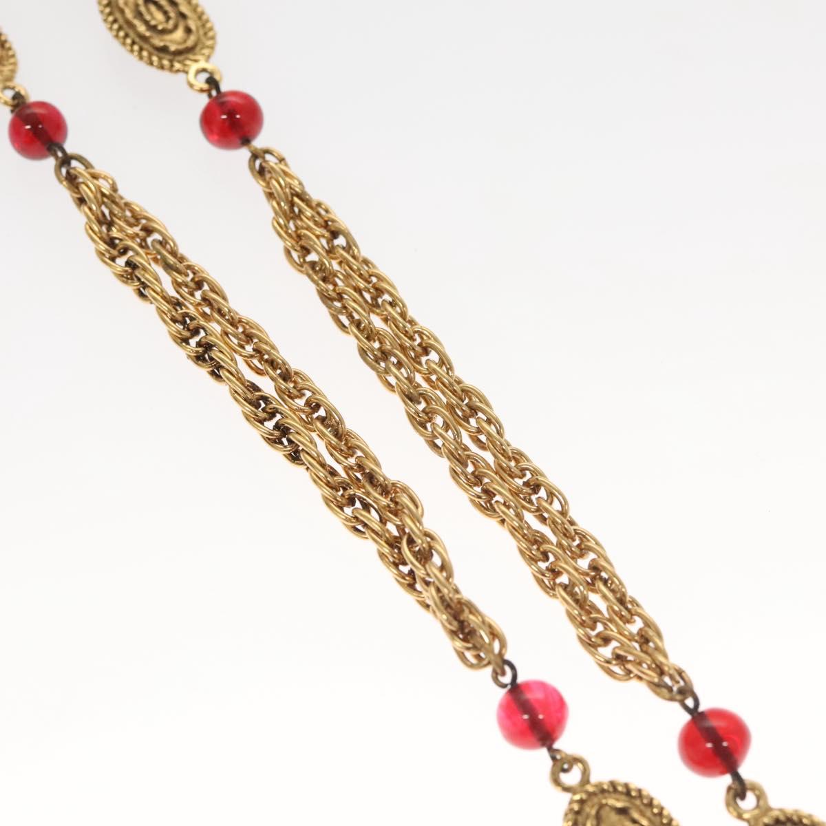 CHANEL COCO Mark Chain Necklace metal Gold CC BA1373AM