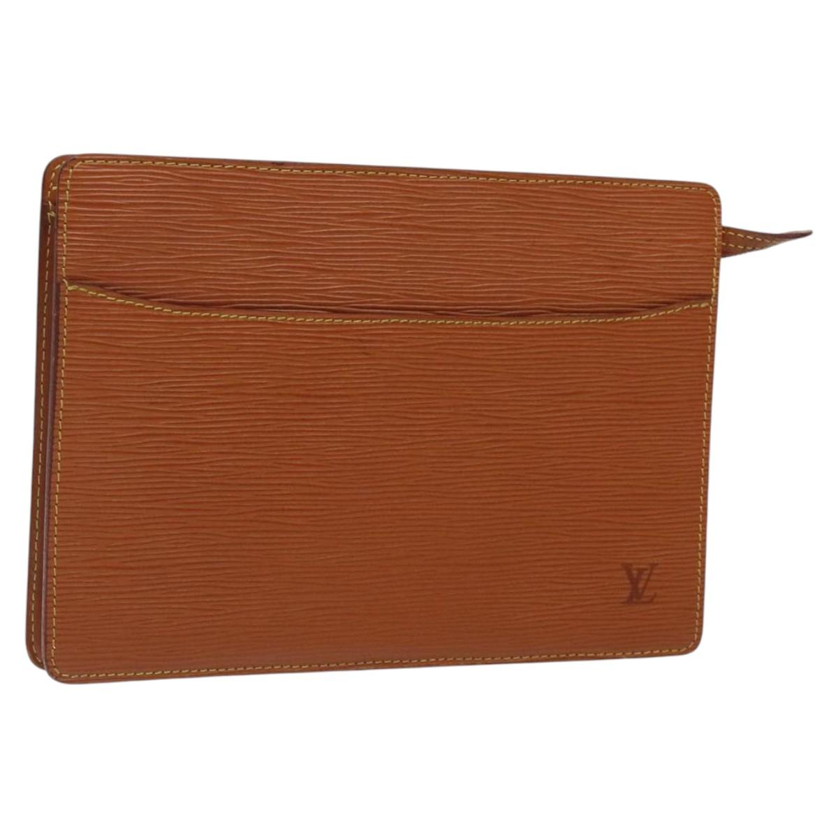 LOUIS VUITTON Epi Pochette Homme Clutch Bag Zipangu Gold M52528 LV BA1586