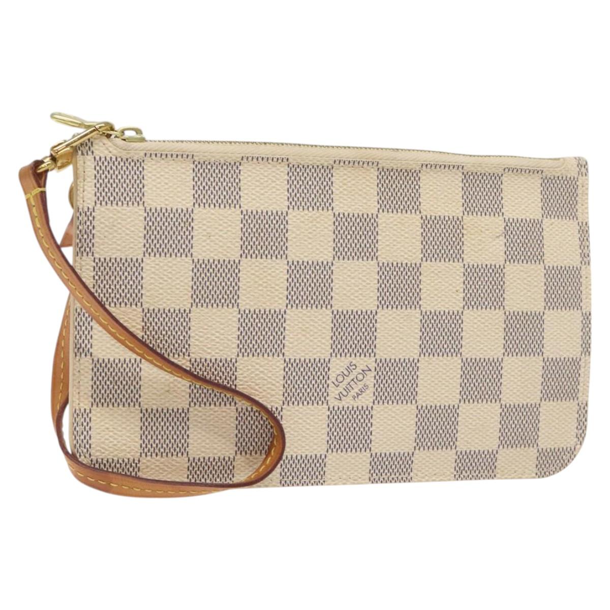 LOUIS VUITTON Damier Azur Neverfull PM Pouch Accessory Pouch LV BA2020