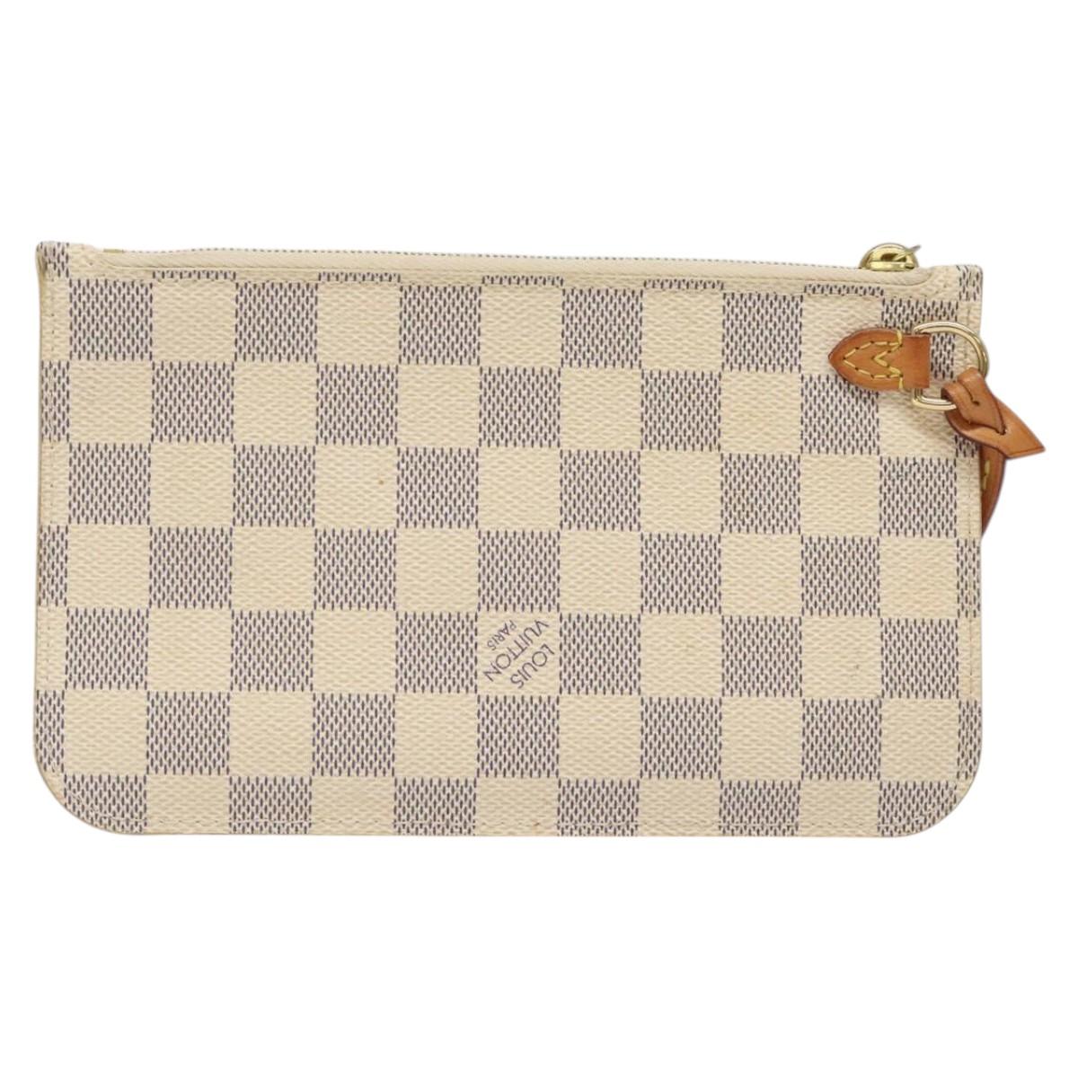 LOUIS VUITTON Damier Azur Neverfull PM Pouch Accessory Pouch LV BA2020