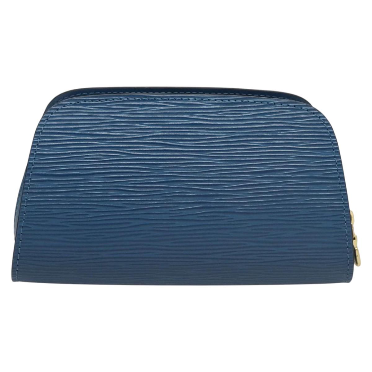LOUIS VUITTON Epi Dauphine PM Pouch Blue M48445 LV BA2217