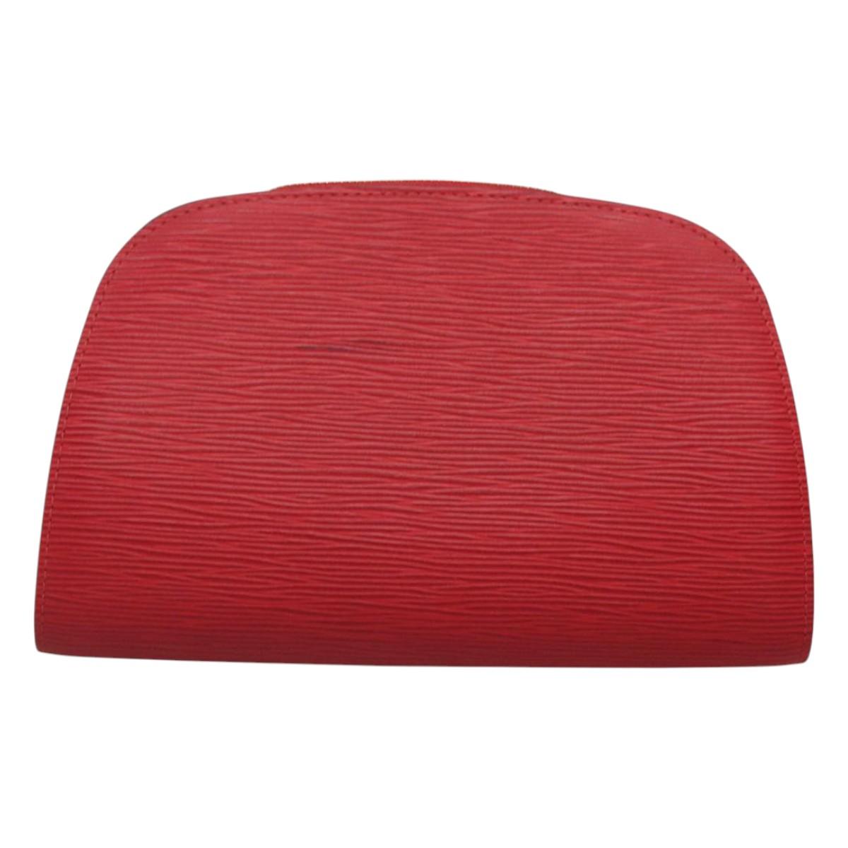 LOUIS VUITTON Epi Dauphine MM Pouch Red M48457 LV BA2387