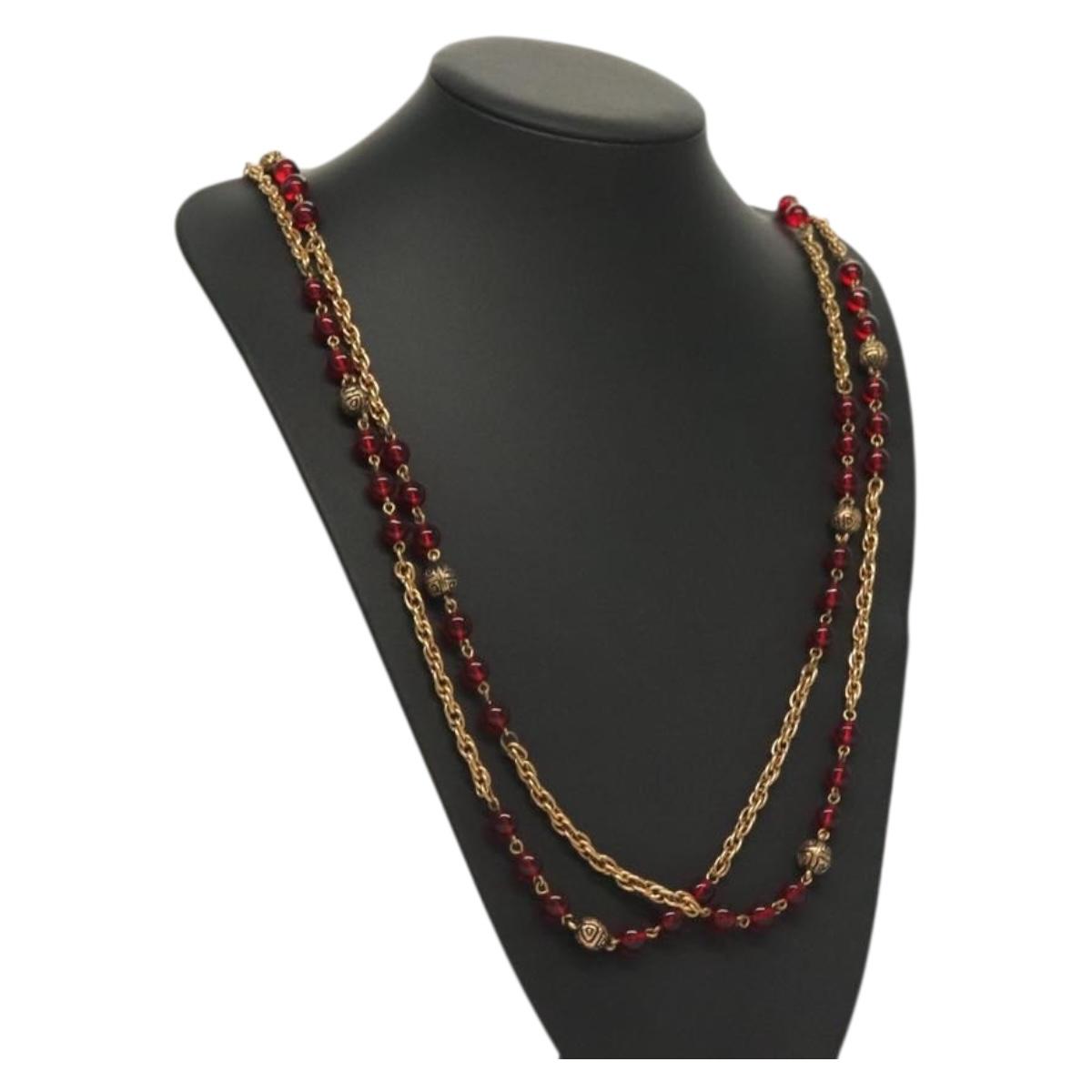 CHANEL COCO Mark Necklace metal Gold CC BA2608