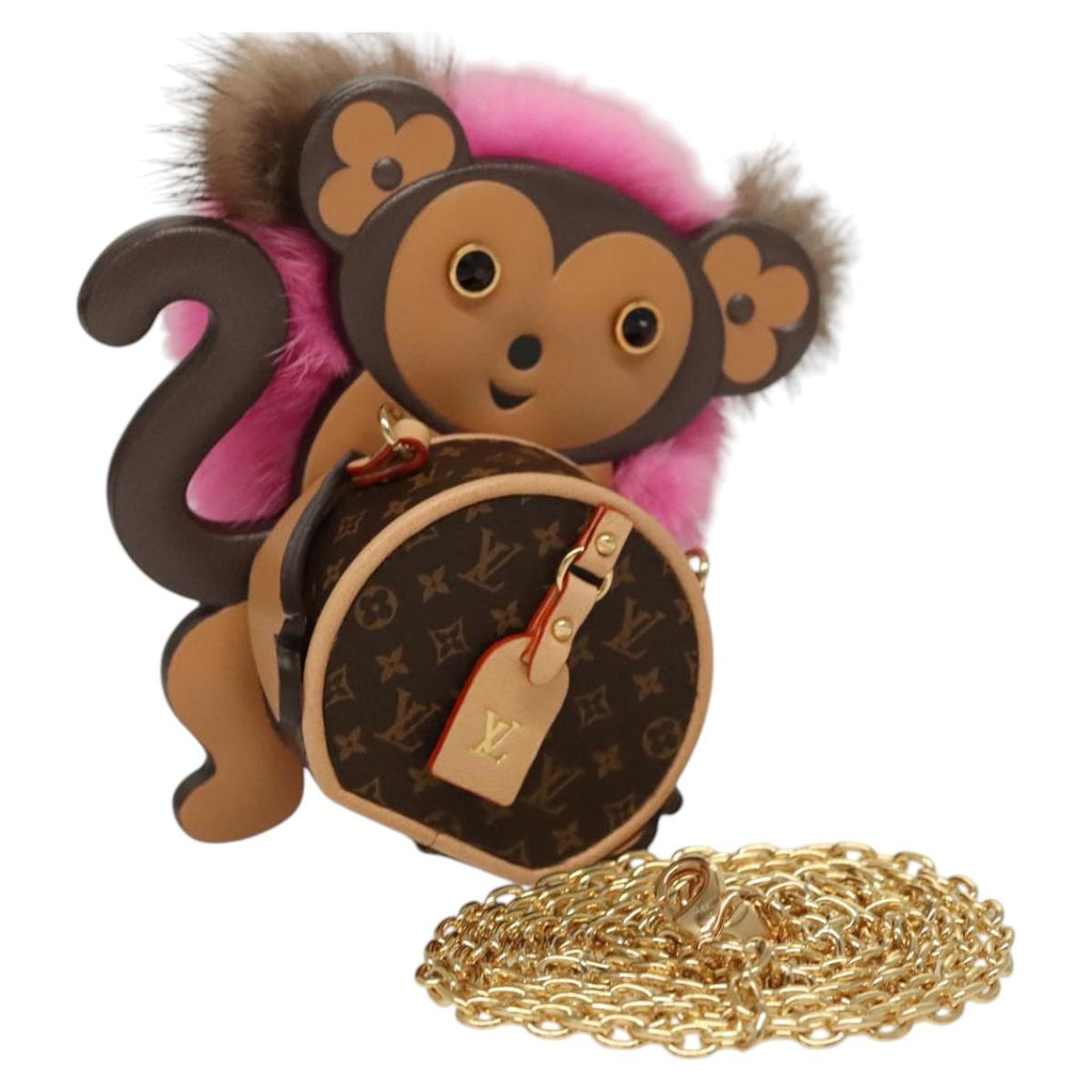 LOUIS VUITTON Monogram Body Chain Monkey Necklace Brown LV BA270SAV