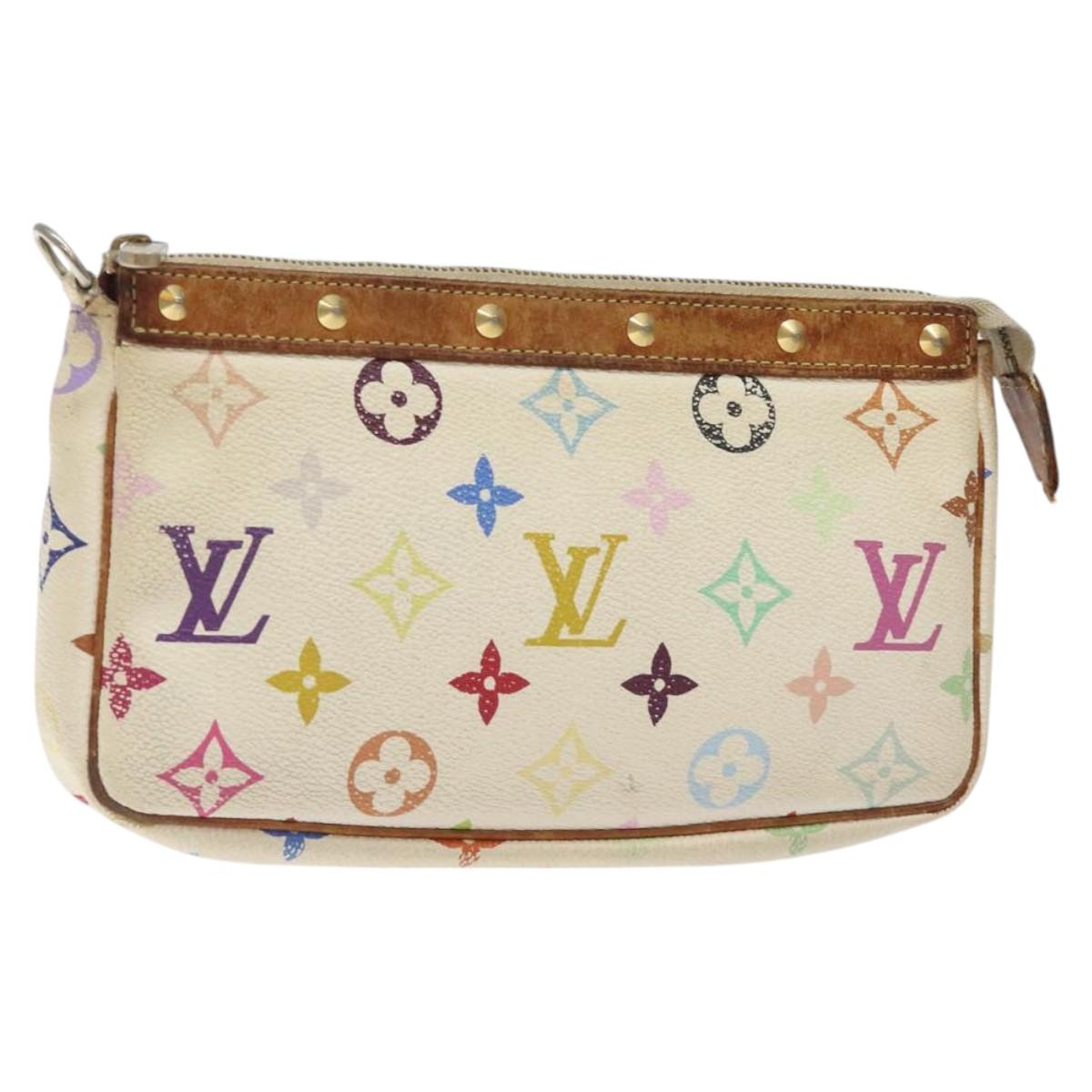 LOUIS VUITTON Multicolor Pochette Accessoires Pouch White M92649 BA2896