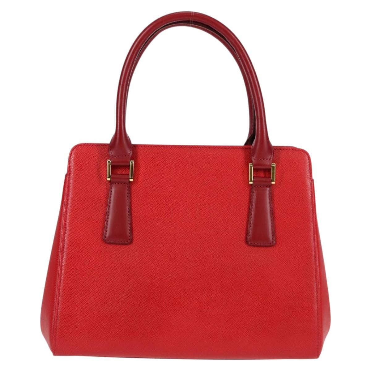 BURBERRY Hand Bag Leather Red Gold BA2993V