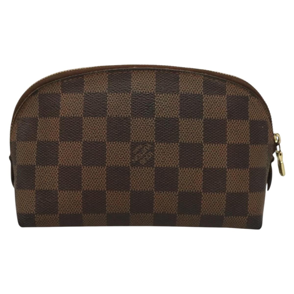 LOUIS VUITTON Damier Ebene Pochette Cosmetic PM Pouch N47516 LV BA3094