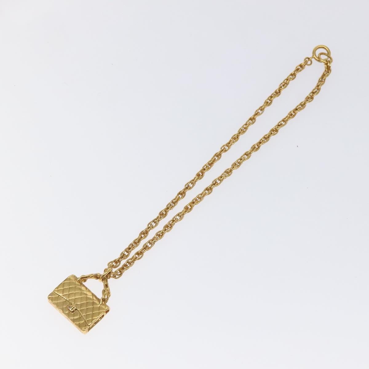 CHANEL Matelasse Necklace metal Gold CC BA3100