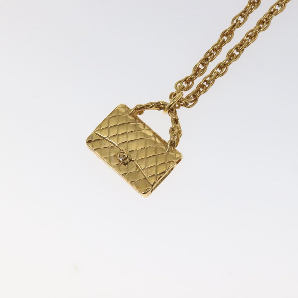 CHANEL Matelasse Necklace metal Gold CC BA3100