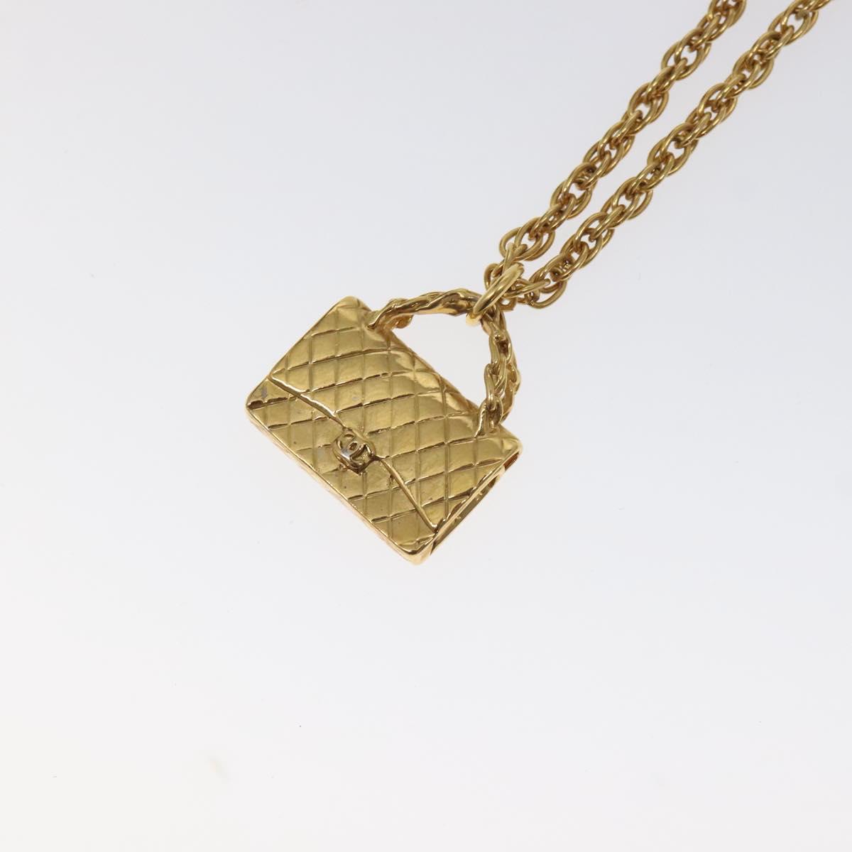 CHANEL Matelasse Necklace metal Gold CC BA3100