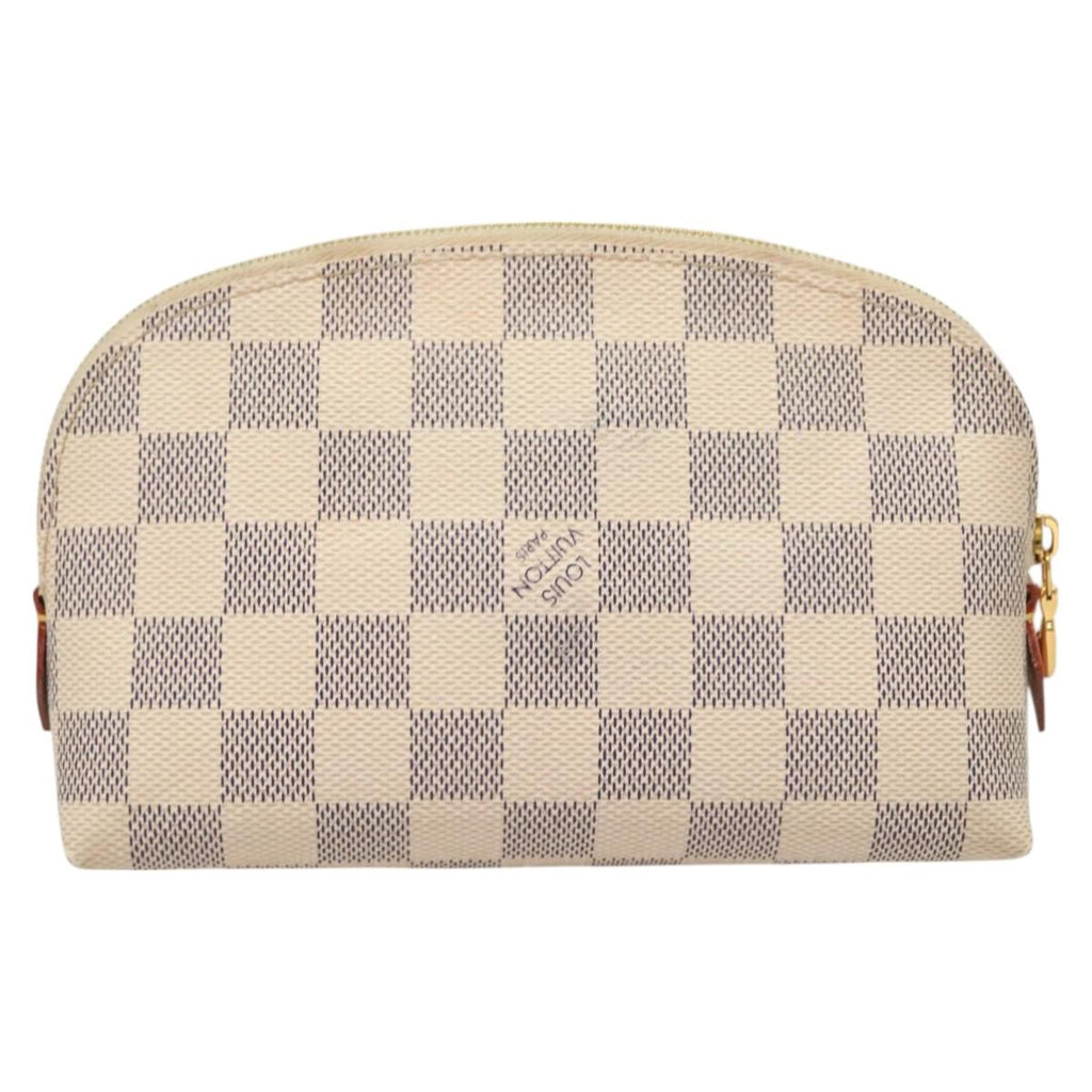 LOUIS VUITTON Damier Azur Pochette Cosmetic PM Pouch N60024 LV BA3528