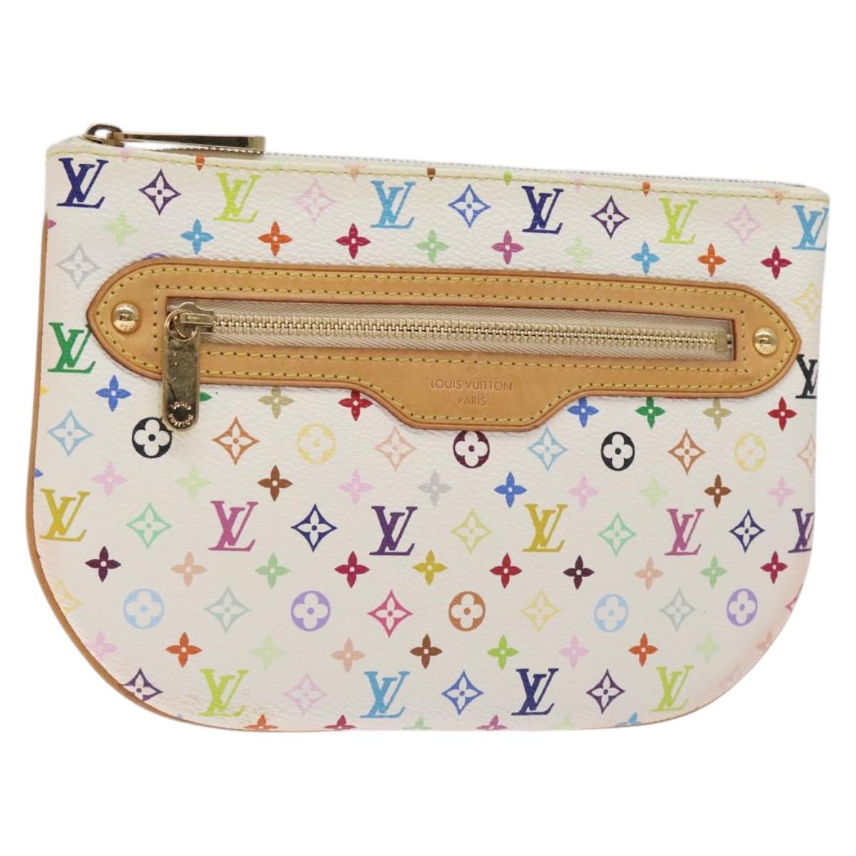 LOUIS VUITTON Monogram Multicolor Pochette GM Pouch White M60027 BA3532V