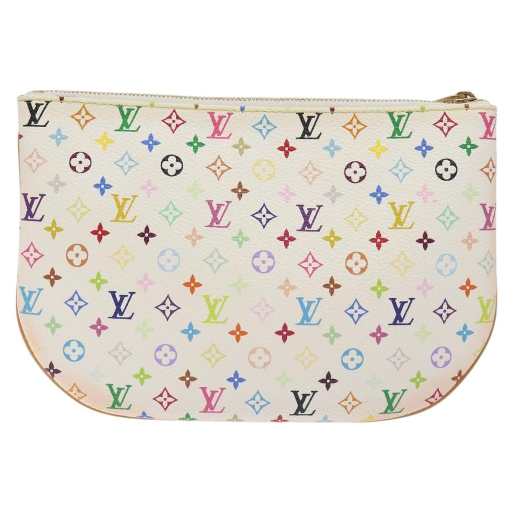 LOUIS VUITTON Monogram Multicolor Pochette GM Pouch White M60027 BA3532V