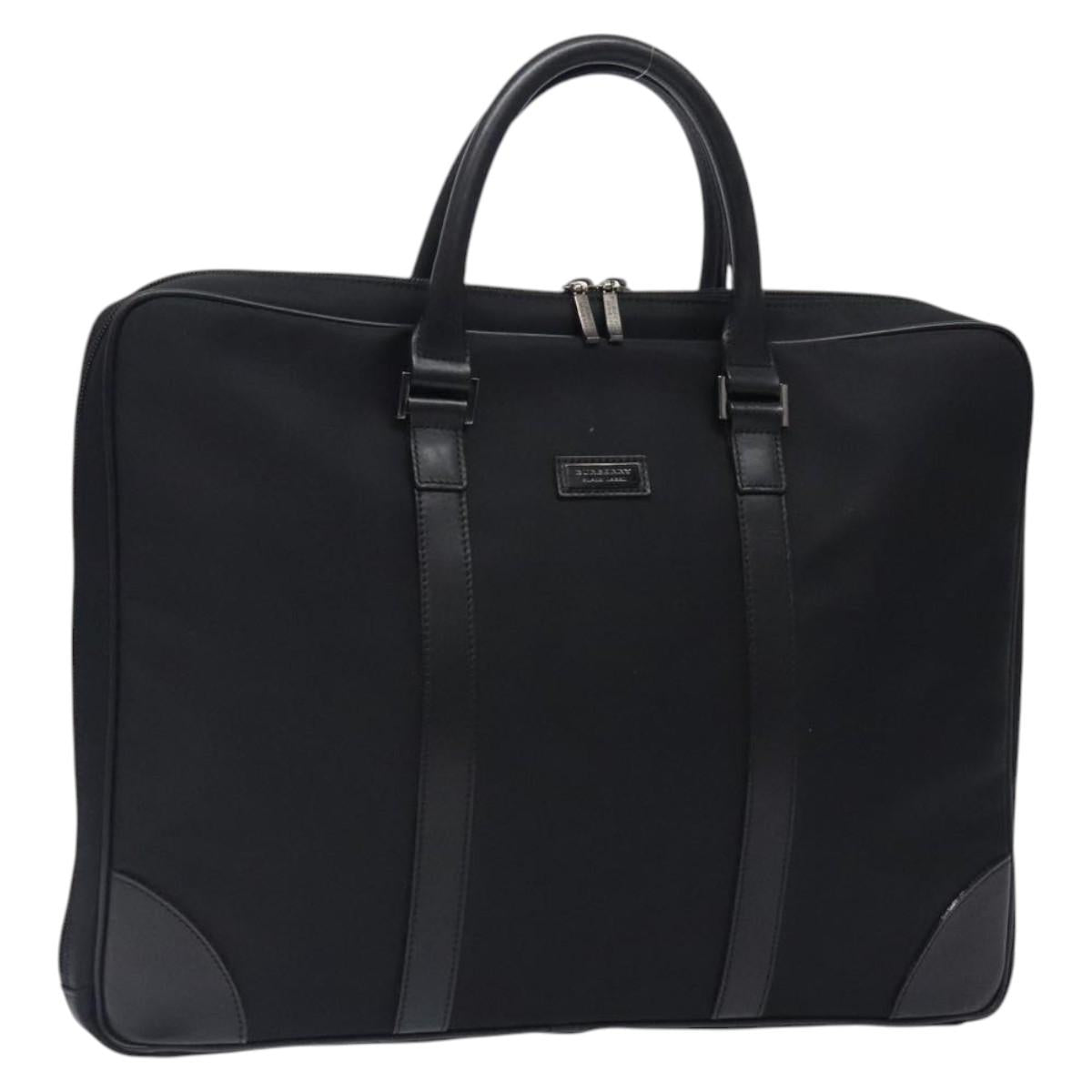 BURBERRY Black Label Business Bag Nylon Black Silver BA3961