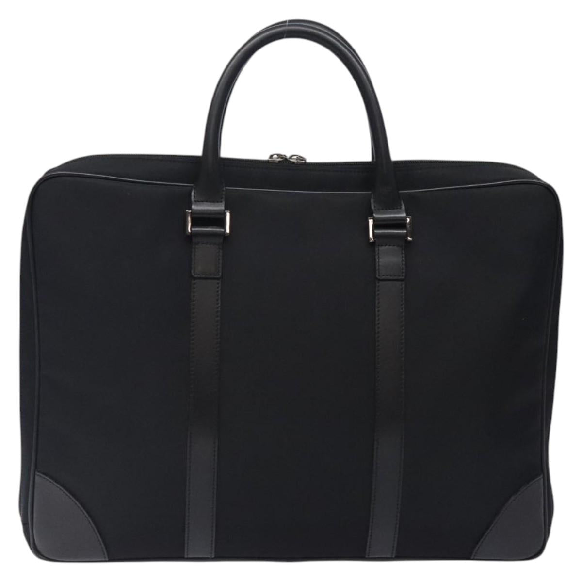 BURBERRY Black Label Business Bag Nylon Black Silver BA3961