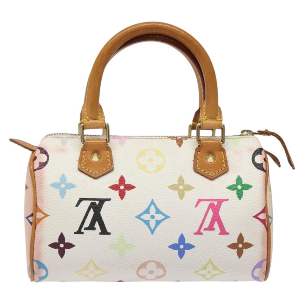 LOUIS VUITTON Monogram Multicolor Mini Speedy Hand Bag White M92645 BA414AV