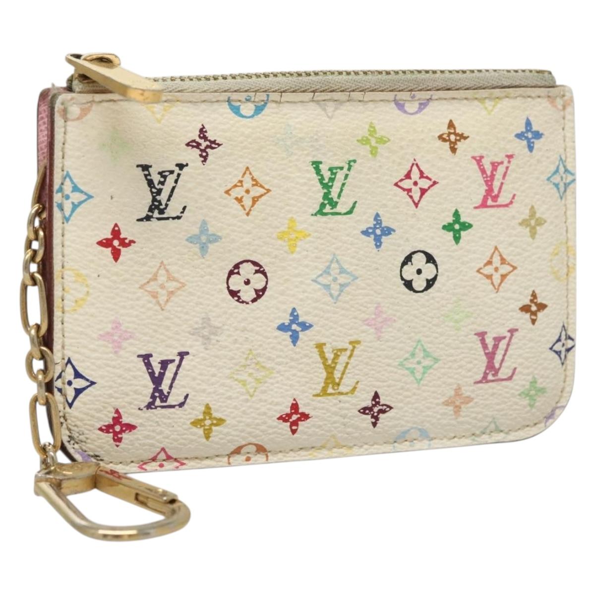 LOUIS VUITTON Monogram Multicolor Pochette Cles NM White M93734 LV BA4239