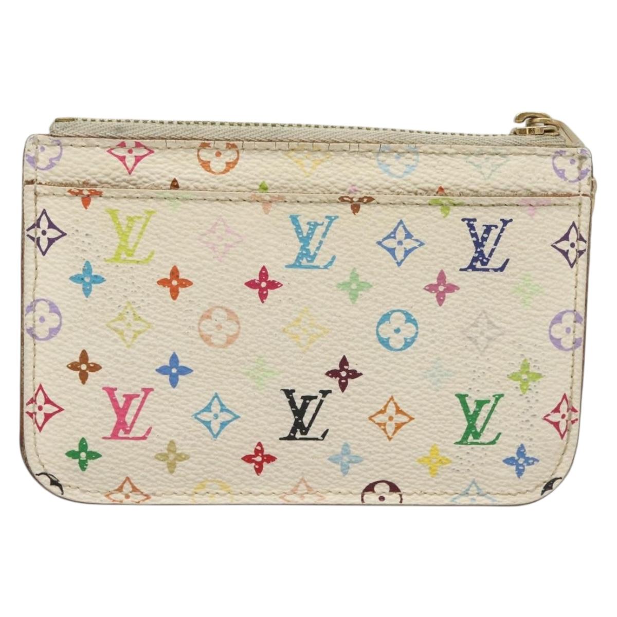 LOUIS VUITTON Monogram Multicolor Pochette Cles NM White M93734 LV BA4239