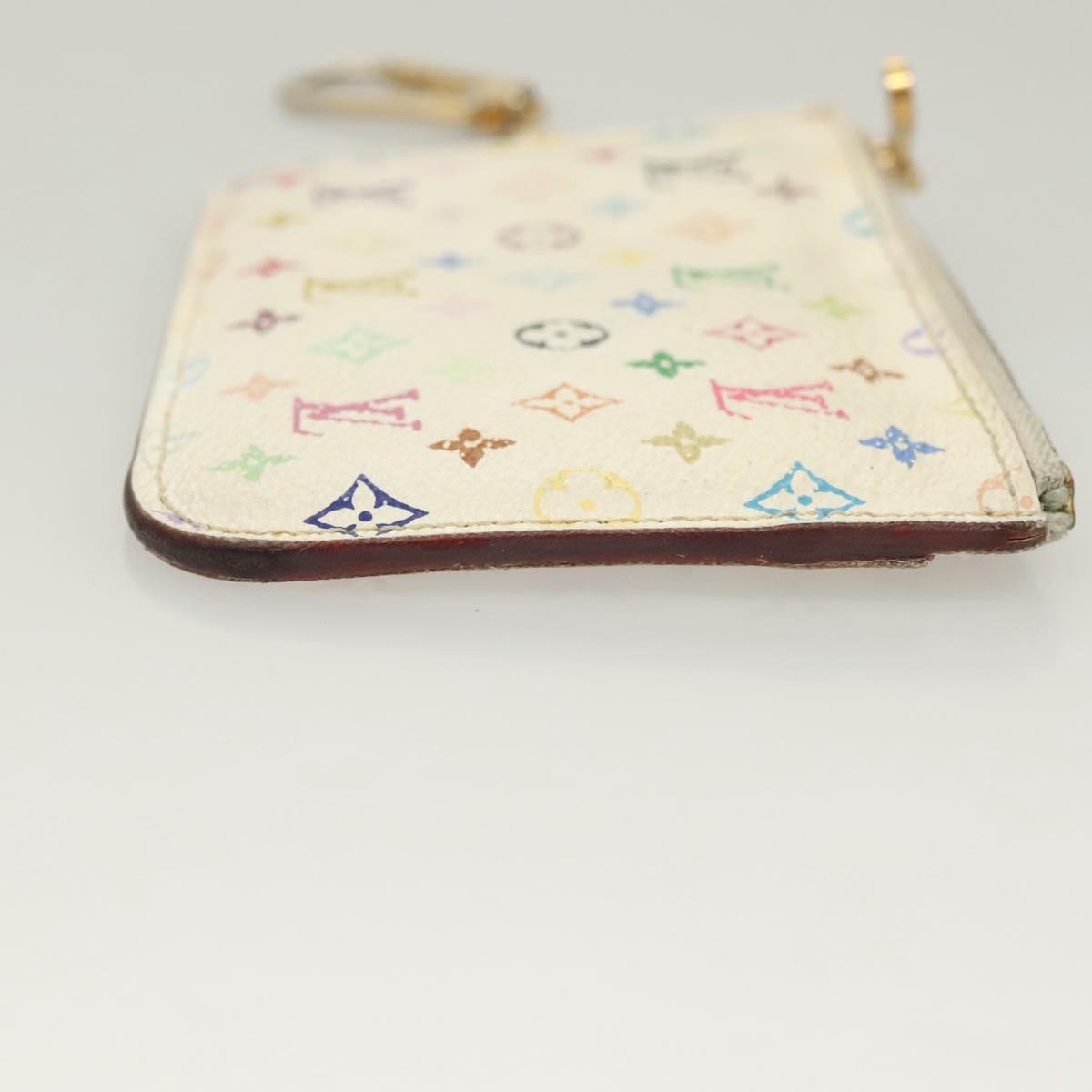 LOUIS VUITTON Monogram Multicolor Pochette Cles NM White M93734 LV BA4239