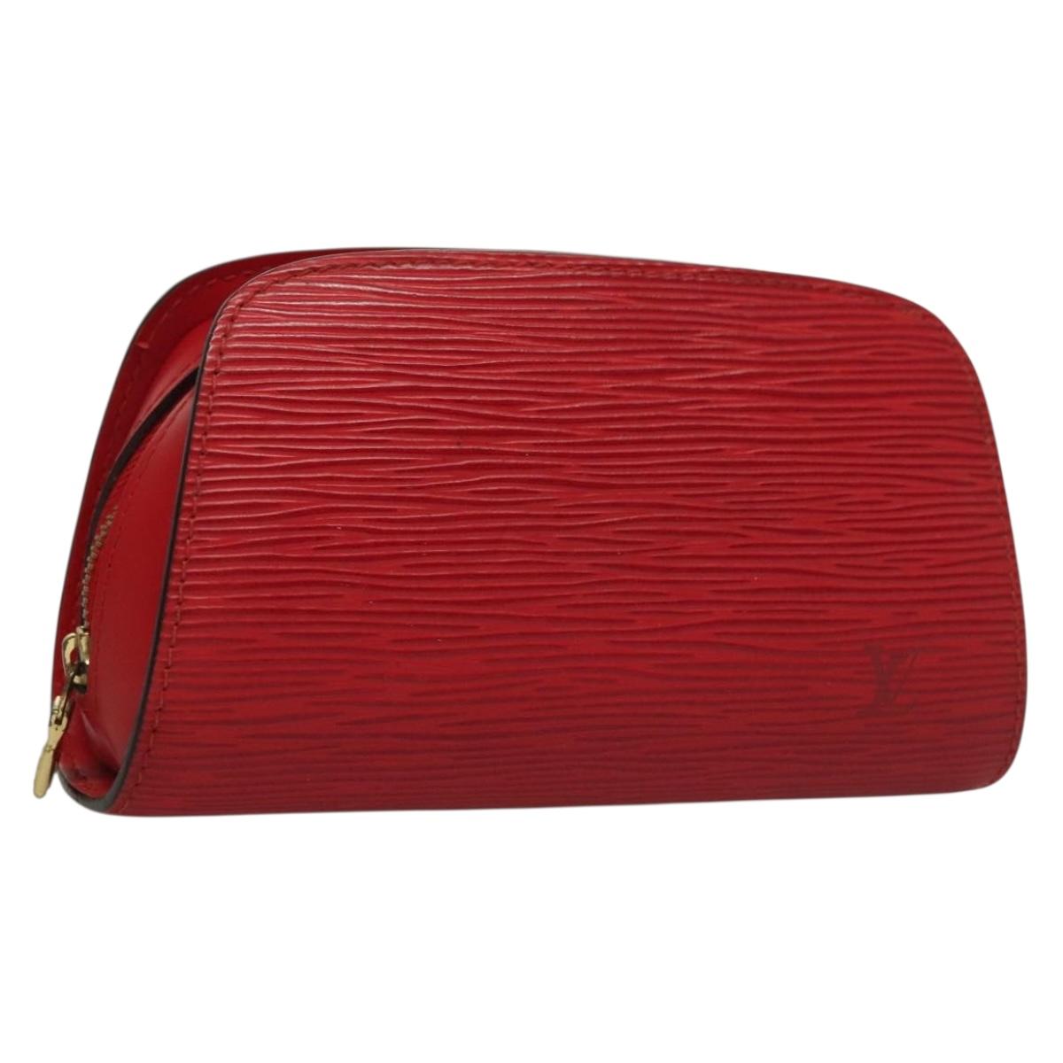 LOUIS VUITTON Epi Dauphine PM Pouch Castilian Red M48447 LV BA4304